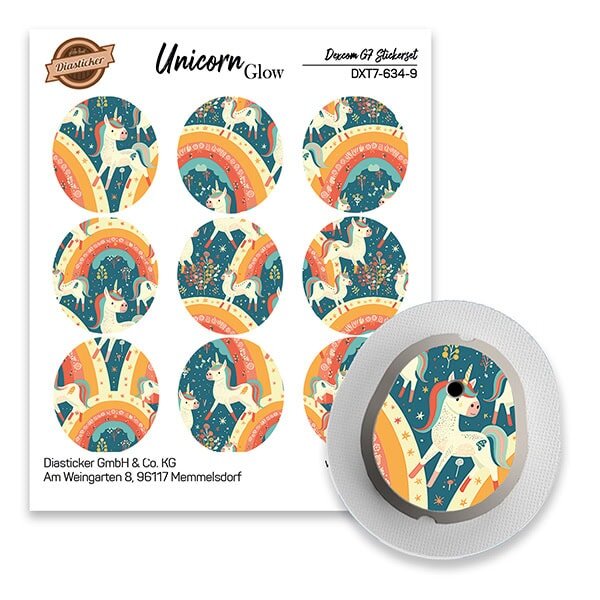 Dexcom G7 Sticker - 9er Set "Unicorn Glow"