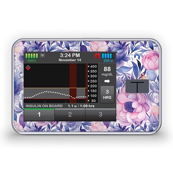 Tandem t:slim X2 Sticker - Purple Flowers