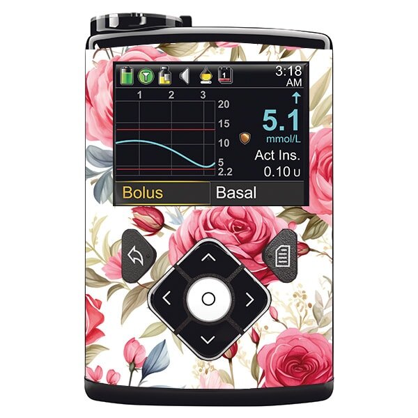 Minimed Sticker inkl. Clip (600/700er-Serie) - Red Roses