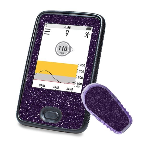 Dexcom G6 Sticker (Receiver + Transmitter) - Lila Glitzer