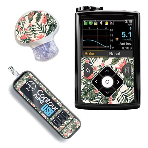 Stickerset für Minimed, Guardian und Contour Next - Tropical
