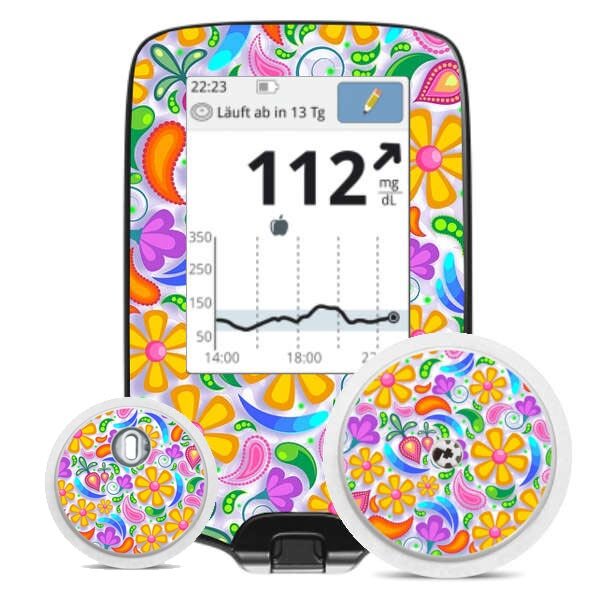 FreeStyle Libre Sticker (Messgerät) - Blumenmeer