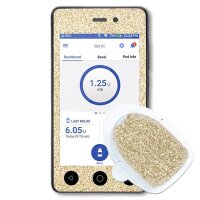 Omnipod Dash Sticker - Gold Glitzer