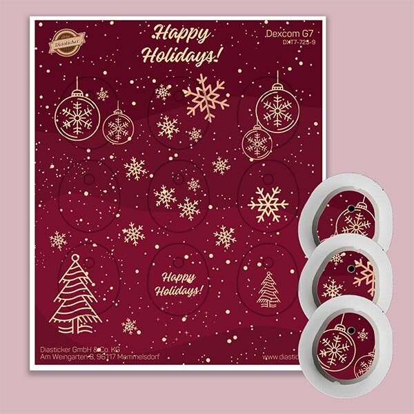 Dexcom G7 Sticker - 9er Set "Happy Holidays"