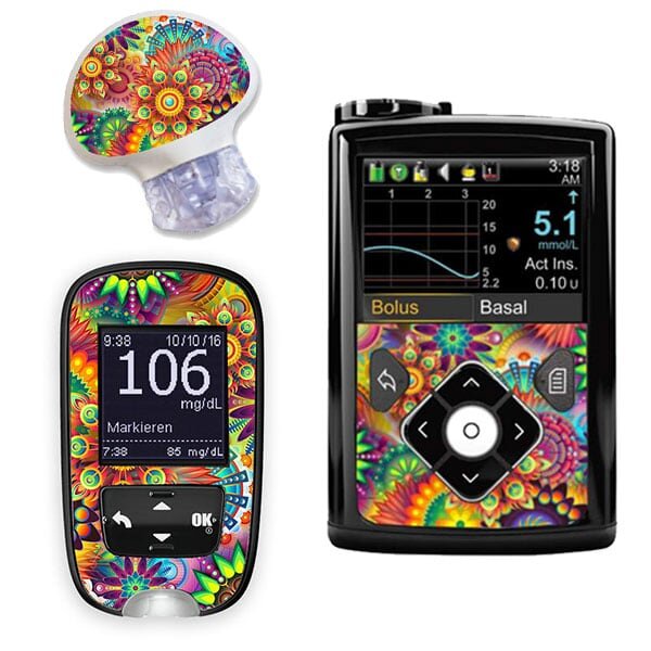 Stickerset für Minimed, Guardian und Accu-Chek Guide - Lebe bunt