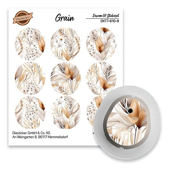Dexcom G7 Sticker - 9er Set "Grain"