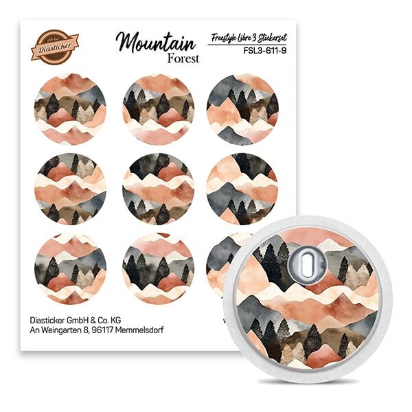 FreeStyle Libre 3 Sticker - 9er Set "Mountain Forest"
