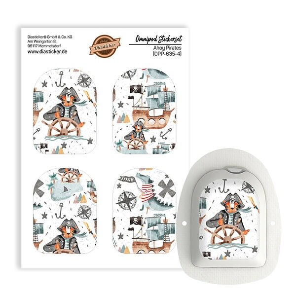 Omnipod Podsticker - Ahoy Pirates (4er Set)