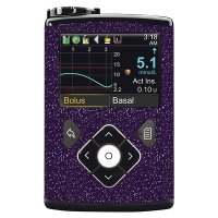 Minimed Sticker inkl. Clip (600/700er-Serie) - Lila Glitzer